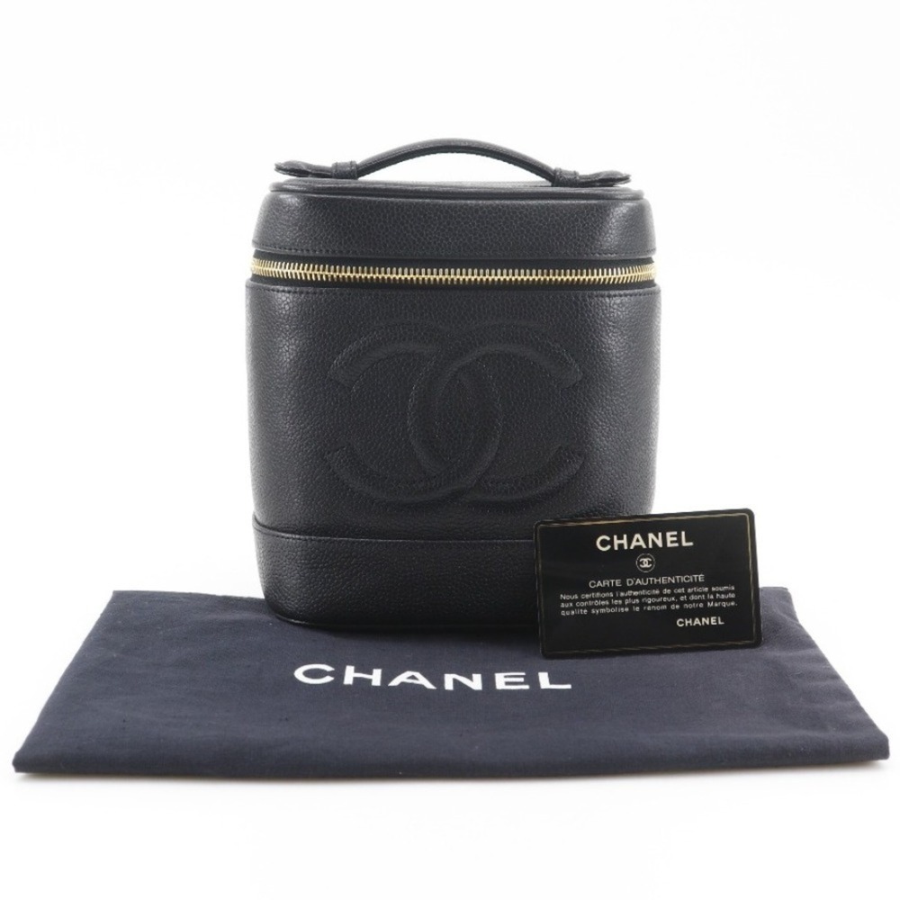 CHANEL Black Caviar Leather Logo Pouch - Picture 13 of 13